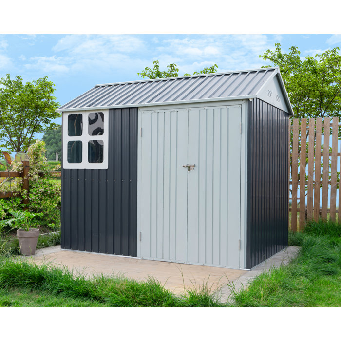 Amerlife 8 ft. W x 6 ft. D Metal Corner Storage Shed & Reviews | Wayfair